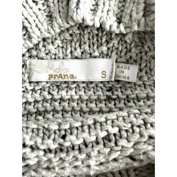 PrAna Nemma Chunky Oatmeal Flecked Fisherman Sweater Small Rustic Cozy Layering - Picture 4 of 10